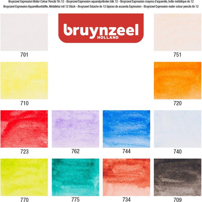 Kleurpotloden Set in Blik - Expression Water Colour Pencils - 12 Kleuren