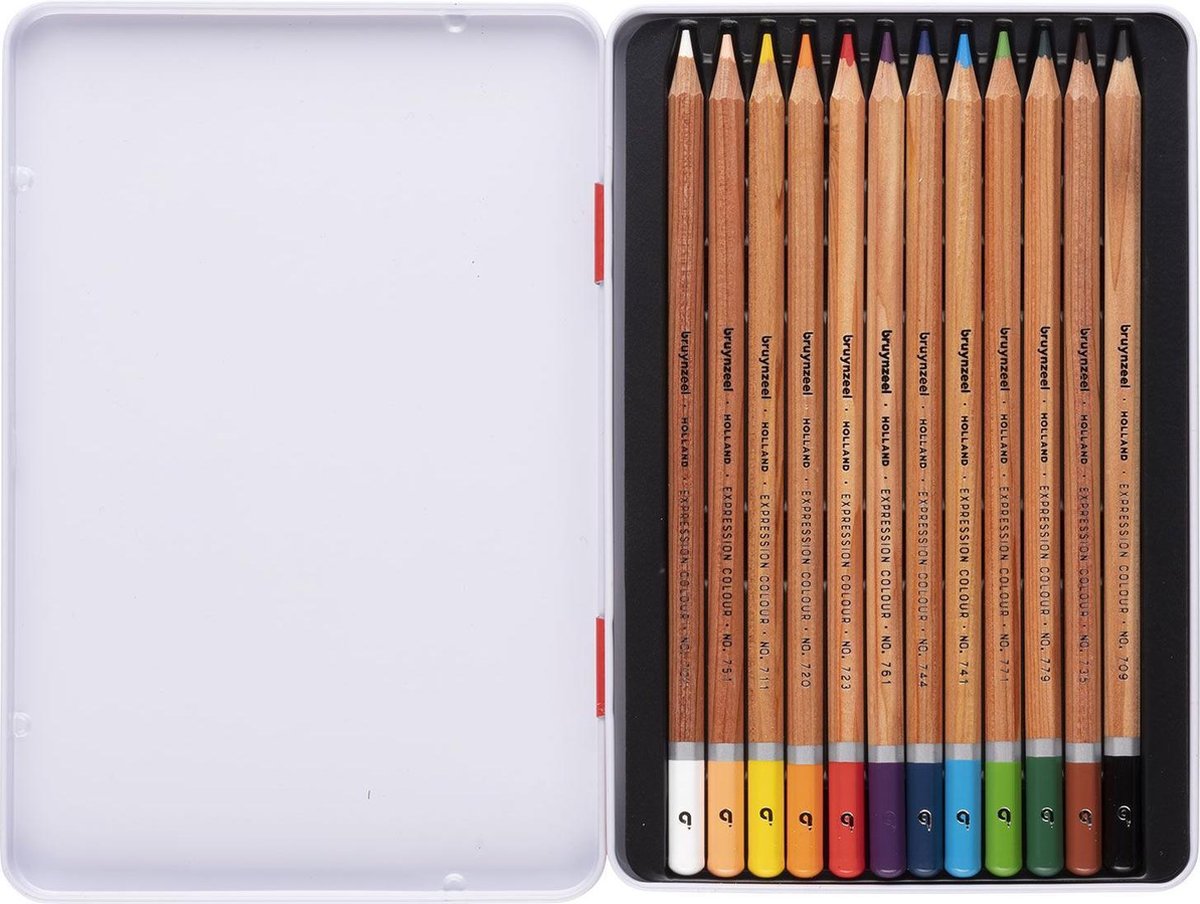 Kleurpotloden Set in Blik - Expression Colour Pencils - 12 Kleuren