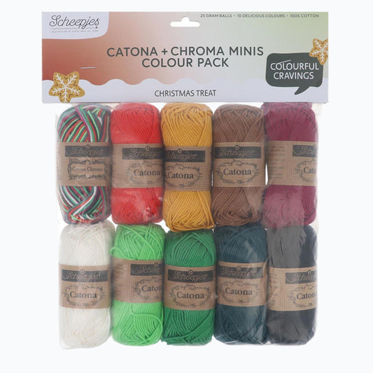 Scheepjes Catona & Chroma Colour Pack 10x25g - Christmas Treat 24960