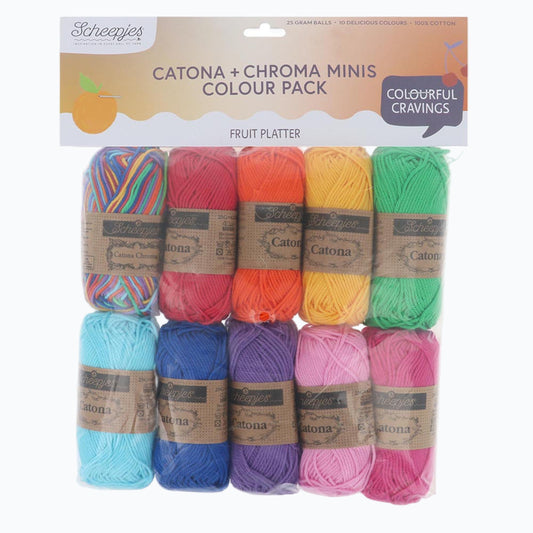 Scheepjes Catona & Chroma Colour Pack 10x25g - Fruit Platter 24961