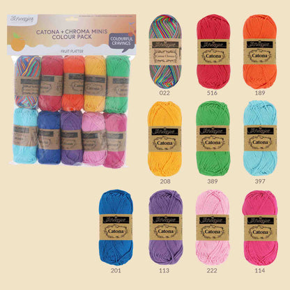 Scheepjes Catona & Chroma Colour Pack 10x25g - Fruit Platter 24961