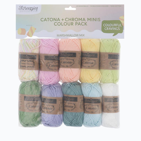Scheepjes Catona & Chroma Colour Pack 10x25g - Marshmallow Mix 24962