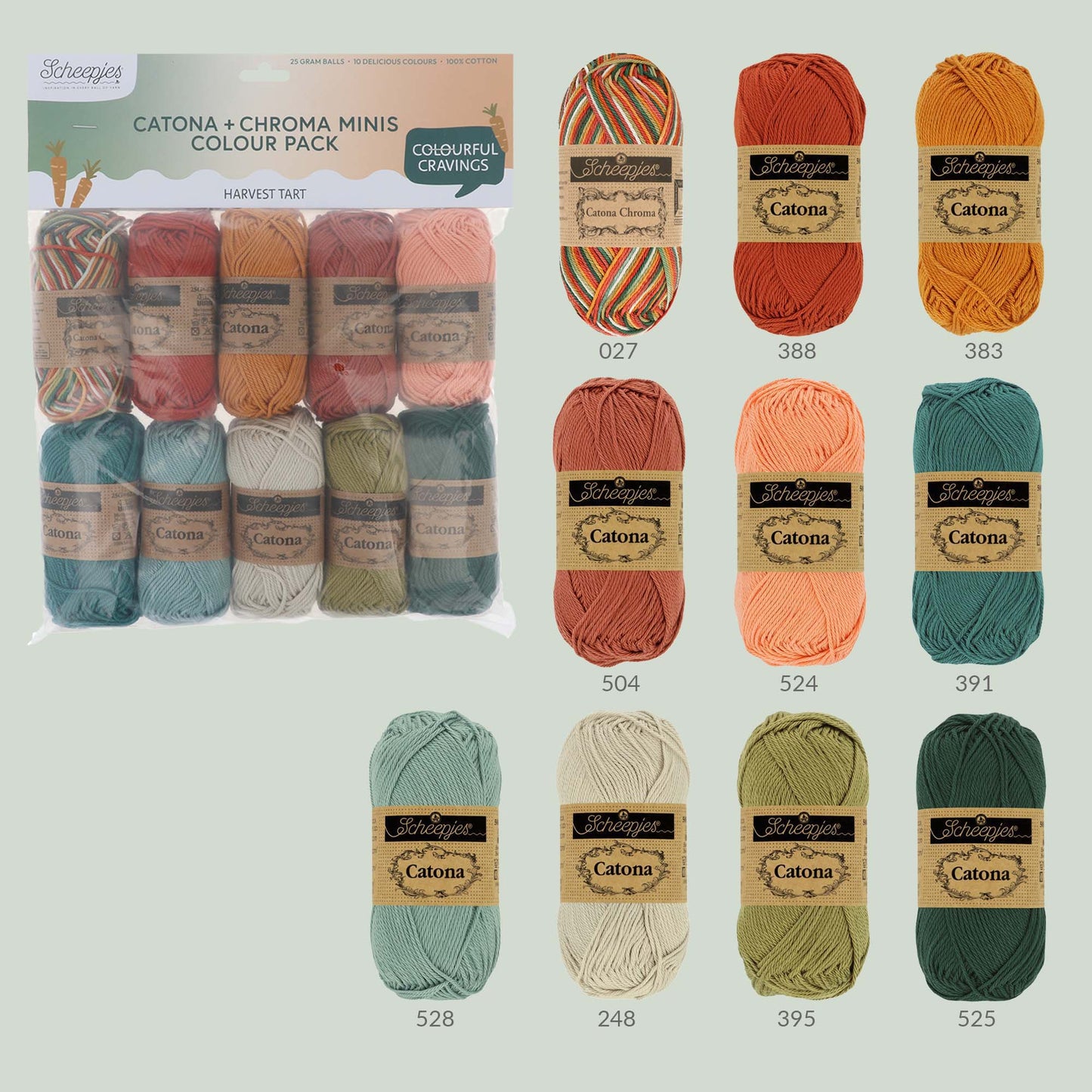 Scheepjes Catona & Chroma Colour Pack 10x25g - Harvest Tart 24963