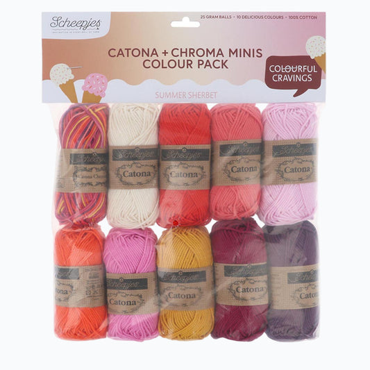 Scheepjes Catona & Chroma Colour Pack 10x25g - Summer Sherbet 24964