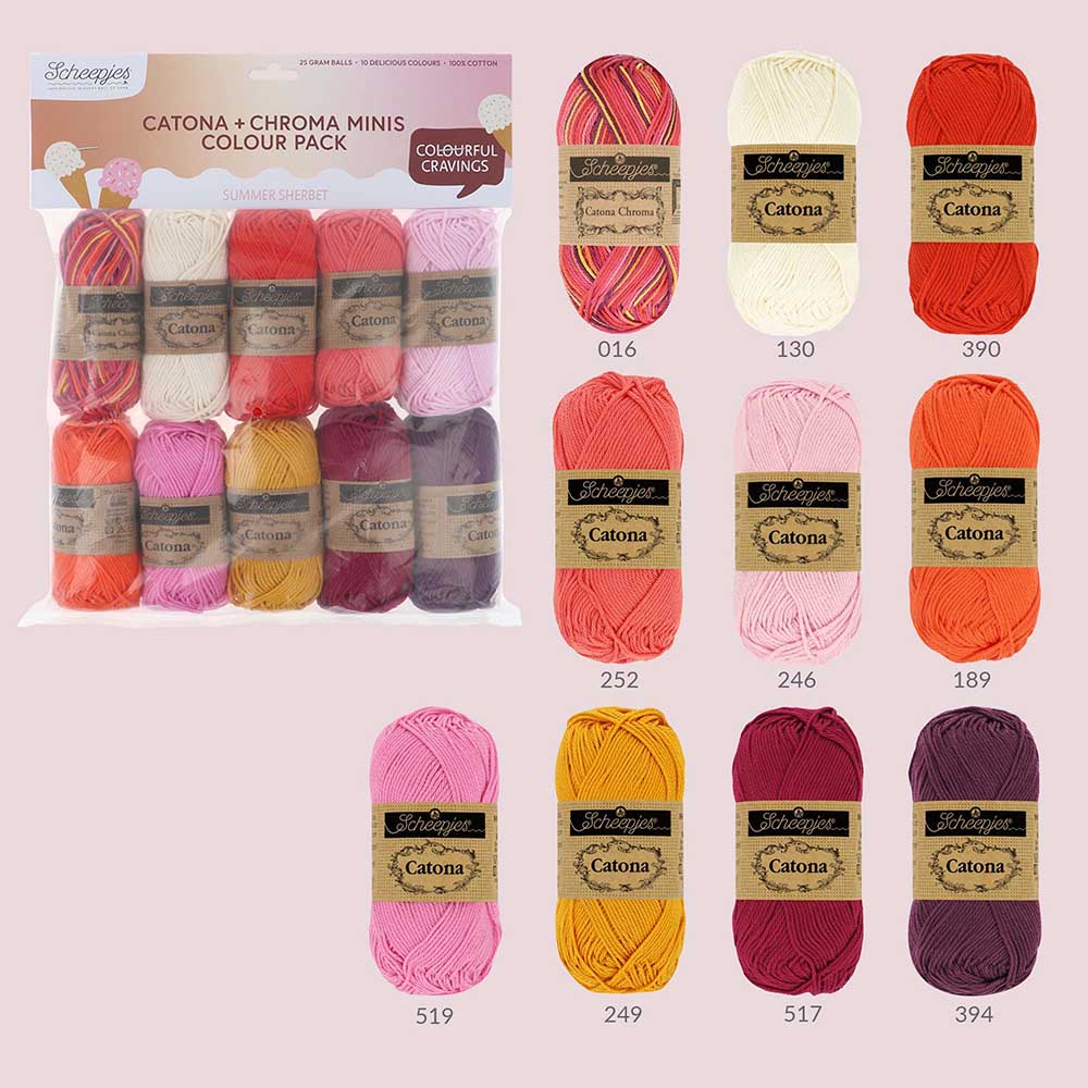 Scheepjes Catona & Chroma Colour Pack 10x25g - Summer Sherbet 24964