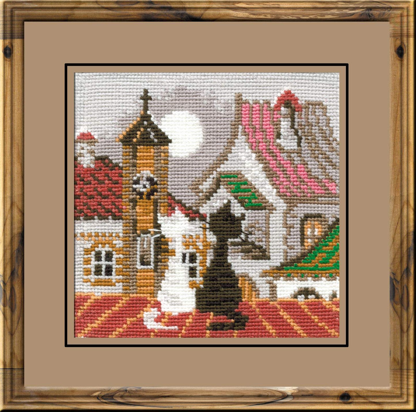 Embroidery kit - City &amp; Cats, Spring (Riolis 611)