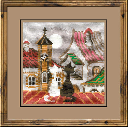 Embroidery kit - City &amp; Cats, Spring (Riolis 611)