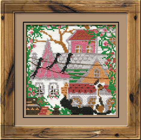 Embroidery kit - City &amp; Cats, Summer 612
