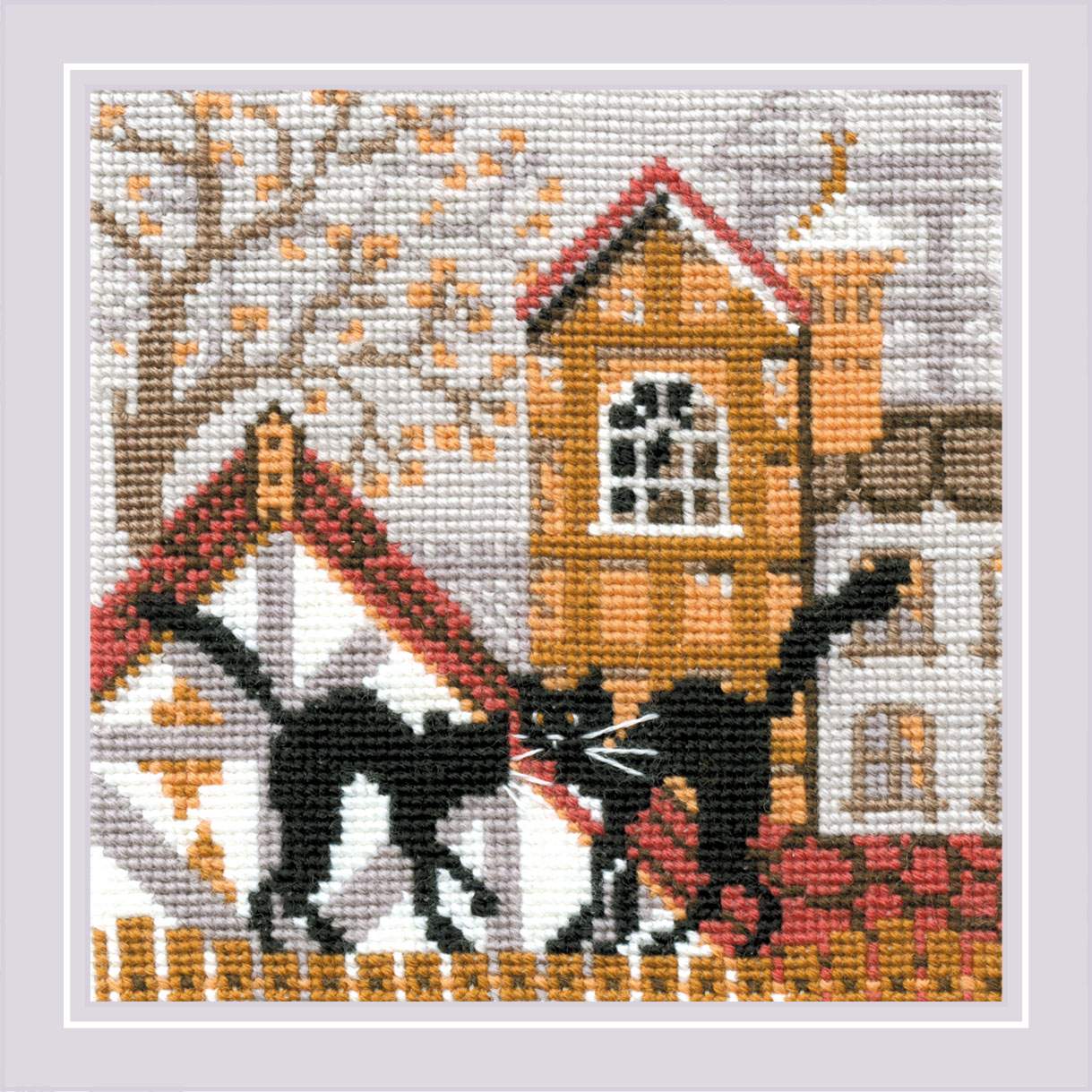 Embroidery kit - City &amp; Cats, Autumn 613