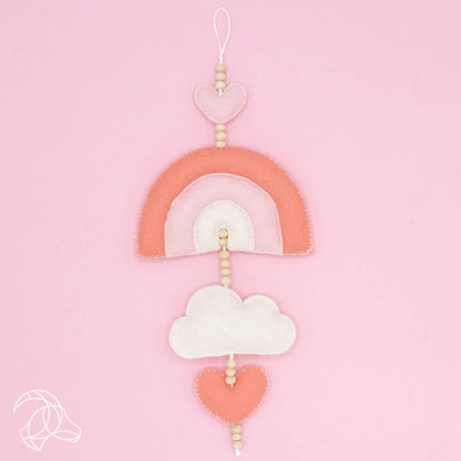 Kit de feutre DIY - Décoration murale arc-en-ciel - Rose