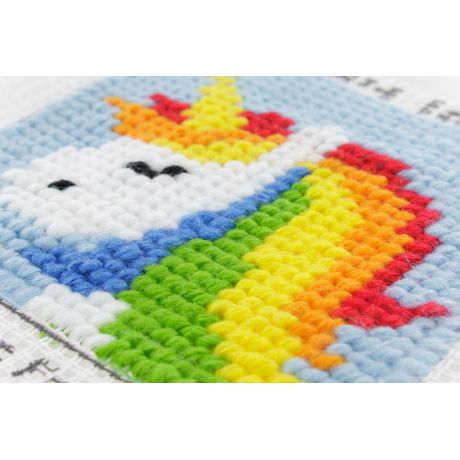 Borduurpakket Voor Kinderen - Regenboog Eenhoorn