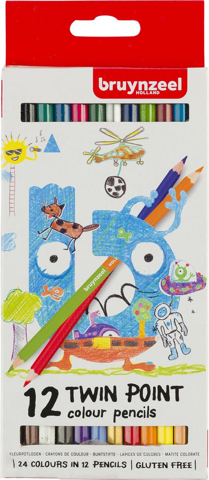 Kleurpotloden Set - Kids Twin Point Colour Pencils - 24 Kleuren