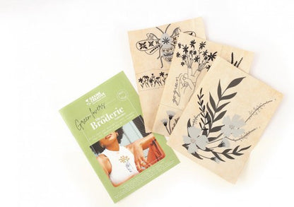 Kit de broderie avec papier magique - Tenue nature