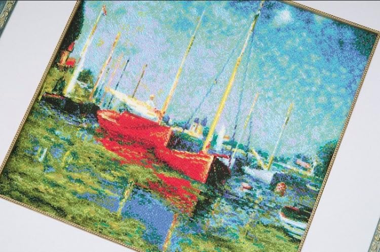 Embroidery kit - Argenteuil, After C. Monet's Painting 1779