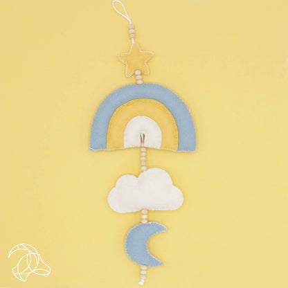 Kit de feutre DIY - Décoration murale arc-en-ciel - Bleu