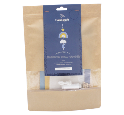 Kit de feutre DIY - Décoration murale arc-en-ciel - Bleu