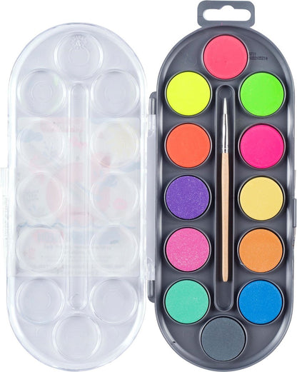 Watercolor Set - Metallic &amp; Neon - 12 Pieces