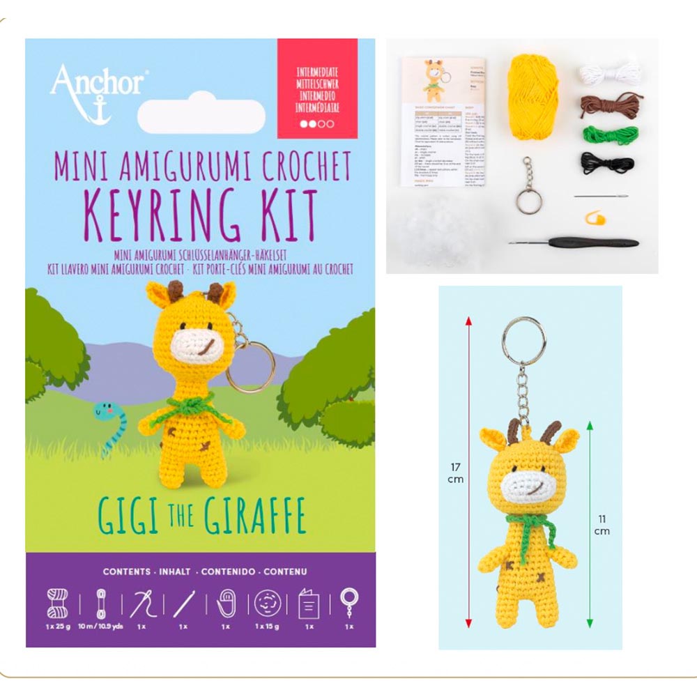 Anchor Mini Amigurumi Haak Kit - Sleutelhanger Giraf