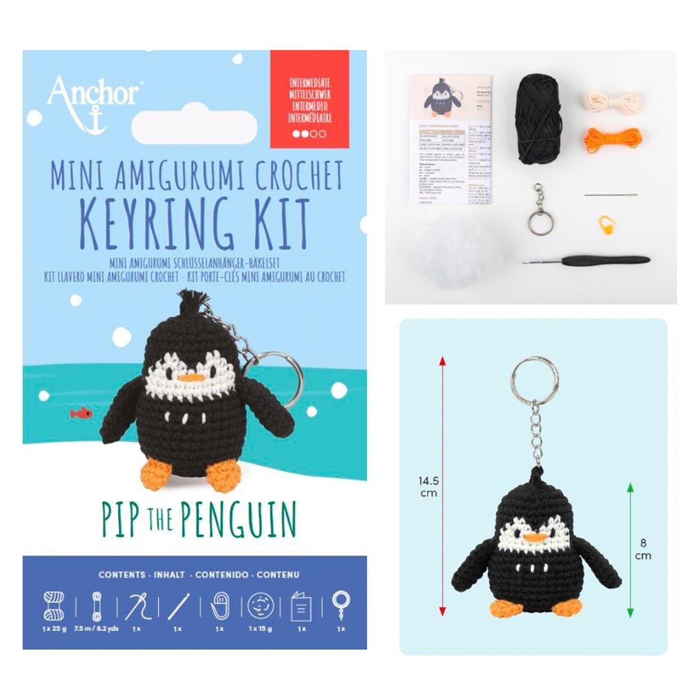 Anchor Mini Amigurumi Haak Kit - Sleutelhanger Pinguïn