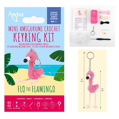 Anchor Mini Amigurumi Haak Kit - Sleutelhanger Flamingo