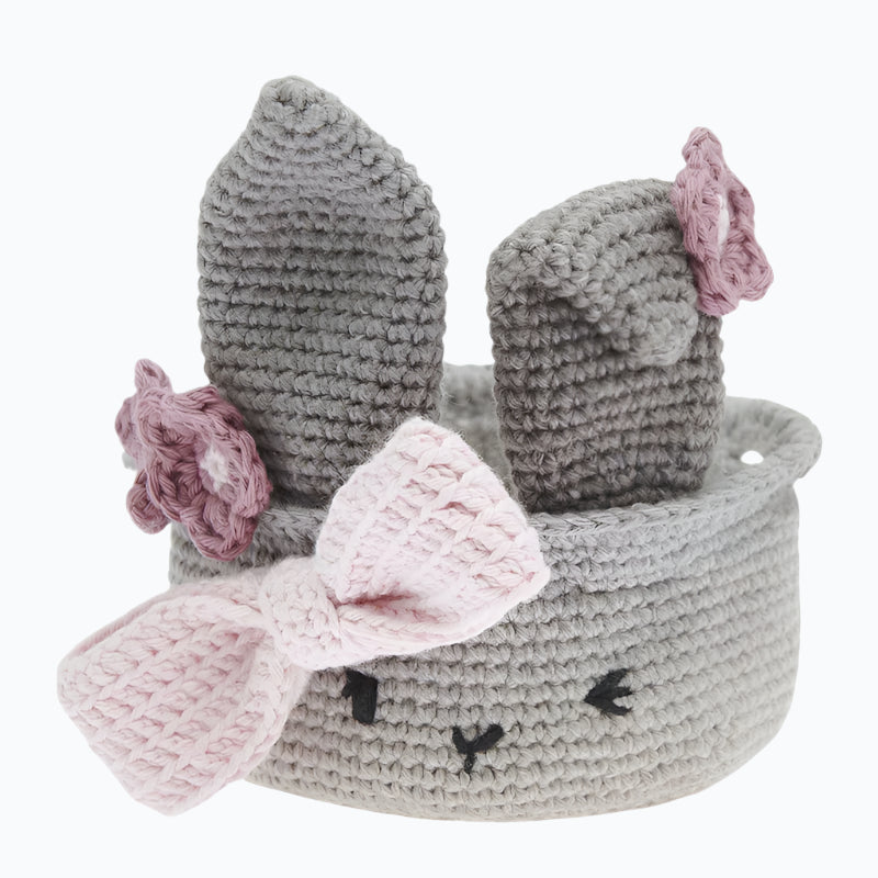 DIY Crochet Kit - Ricorumi Easter Basket Rabbit - Grey