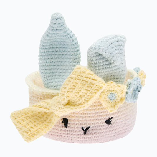 DIY Haakpakket - Ricorumi Paasmandje Konijn - Pastel