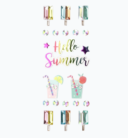 3D Stickers - Hello Summer
