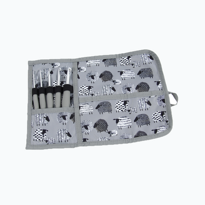 Etui Met 5 Aluminium Haaknaalden - Grijs