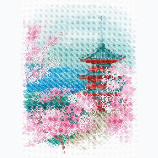 Embroidery kit - Sakura Pagoda