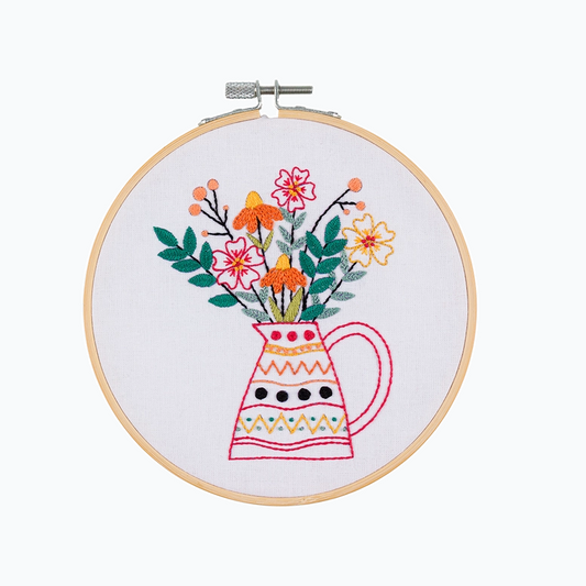 Borduurpakket Vrij Borduren - Wilde Bloemen