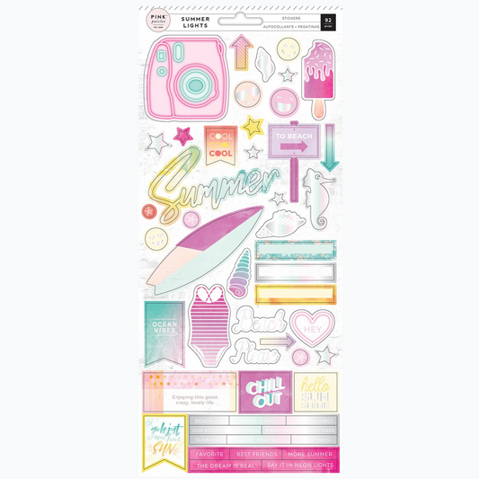 3D Stickers - Summer Lights Stickers Holographic Foil Icon Stickers 310271