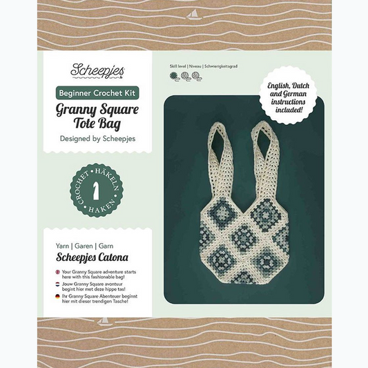 Scheepjes Beginner Crochet Kit - Granny Square Bag Blue