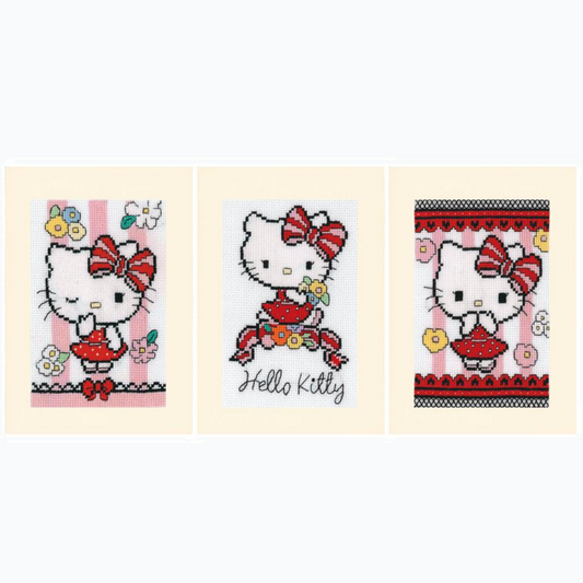 Greeting Card Embroidery Kit - Hello Kitty Flower Cuteness - Set of 3 PN-0205310