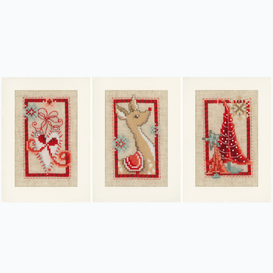 Wenskaart Borduurpakket - Kerst 2 - Set Van 3