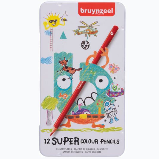Kleurpotloden Set in Blik - Super - 12 Kleuren