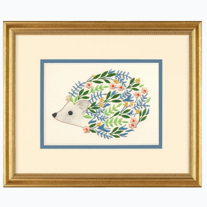 Embroidery Kit On Printed Linen - Hedgehog