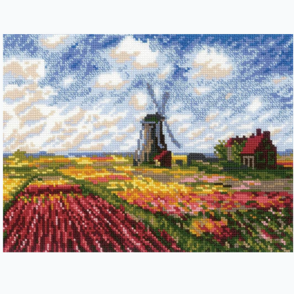 Borduurpakket - Tulip FIelds, After C. Monet's Painting 1643