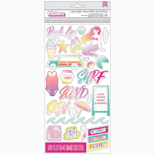 3D Stickers - Summer Lights Thickers Holographic Foil Icon Stickers 310269
