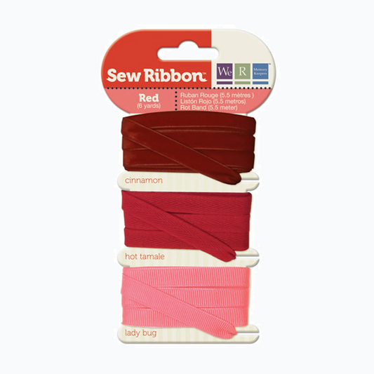 Lint - Sew Ribbon Ribbonset Rood - 5,5m
