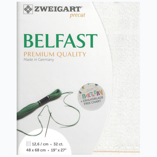 Borduurstof Belfast Linen 32 ct - 48x68 cm - 1111 Opalescent Snow