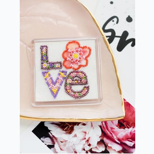 Borduurpakket met Kralen - Magneet - Declaration Of Love APB-005