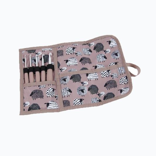 Etui Met 5 Aluminium Haaknaalden - Roze