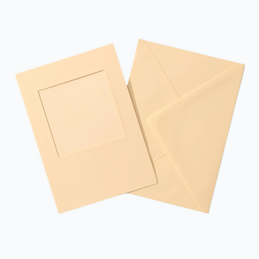 Passepartout Kaarten - Vierkant - Creme - 5 Stuks