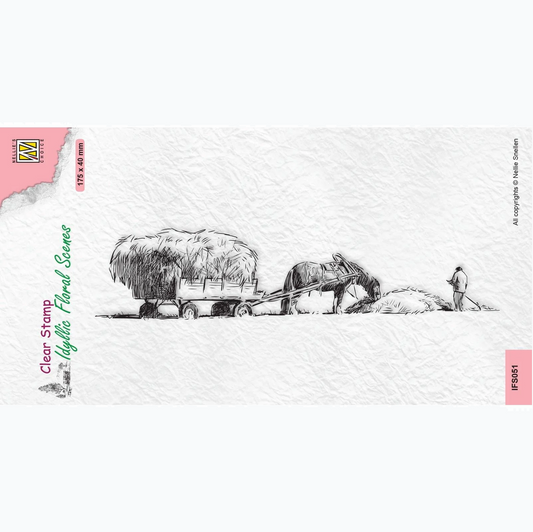 Clear Stamp - Nellie's Choice - Idyllic Floral Scenes: Hay Time IFS051