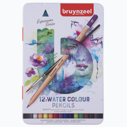 Kleurpotloden Set in Blik - Expression Water Colour Pencils - 12 Kleuren