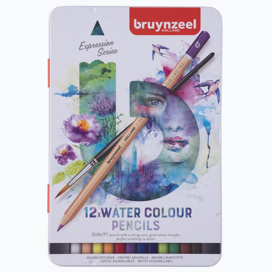 Kleurpotloden Set in Blik - Expression Water Colour Pencils - 12 Kleuren