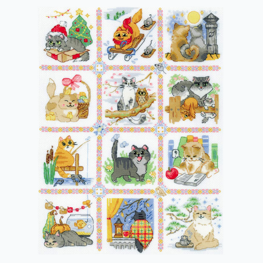 Embroidery kit - Cat Calendar 2136