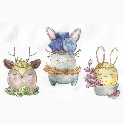 Kruissteek Borduurpakket - Spring Trio SANV-45