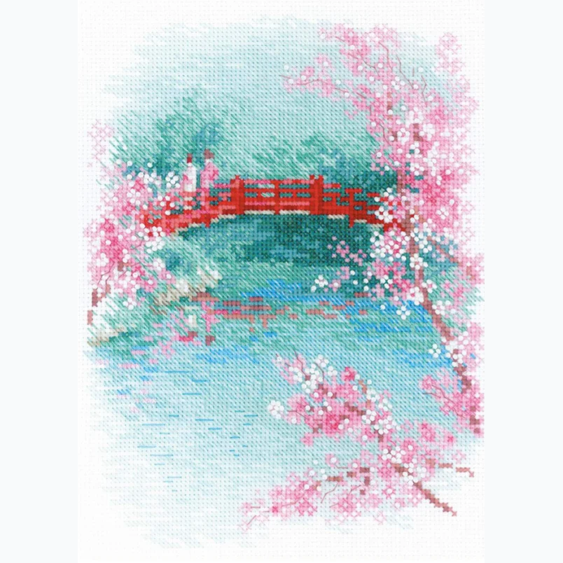 Embroidery kit - Sakura Bridge