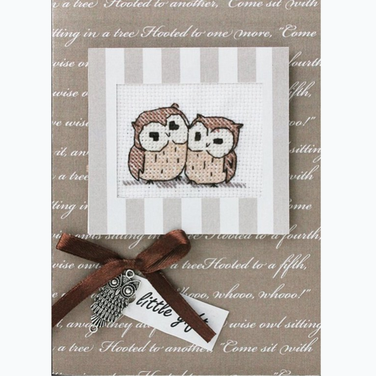 Greeting card Embroidery kit - Two Owls